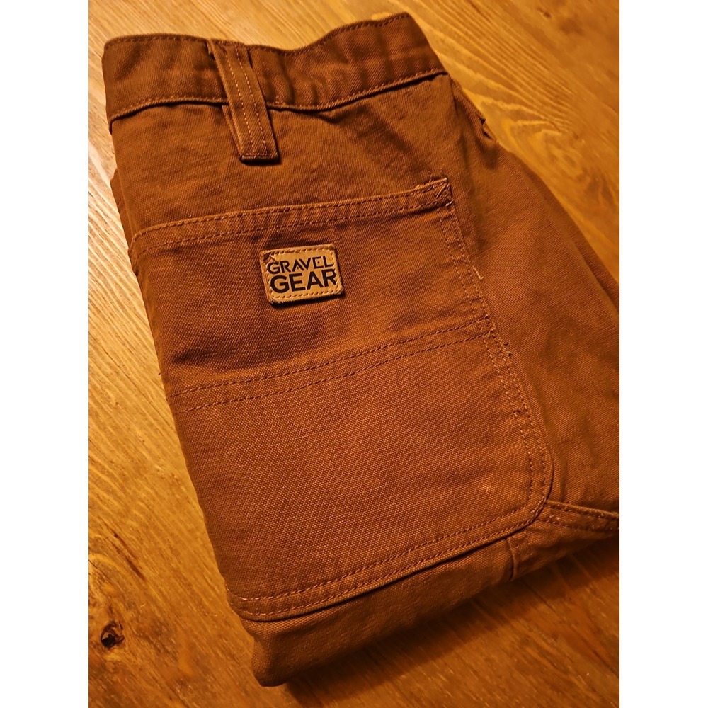 Gravel Gear Shorts Mens 42x10 Brown Canvas Carpenter Hammer Loop Distressed
